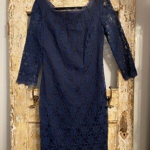 Elegant Joseph Ribkoff Navy Lace Dress, Size 8